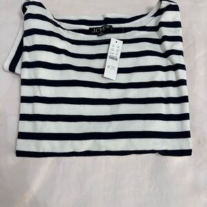 J. Crew Navy and White Striped Long Sleeve Top